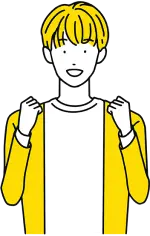 ガッツポーズする男性
