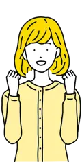 ガッツポーズする女性